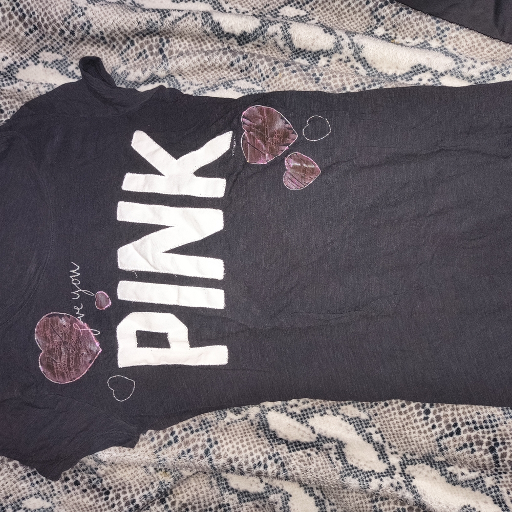 PINK Victoria's Secret Kids Tee with Heart Accents